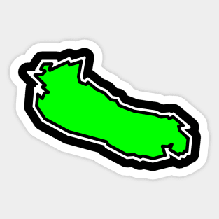 Gabriola Island BC in Lime Green Flavour - Simple Colour Silhouette - Gabriola Island Sticker